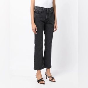 AGOLDE High Rise Bootcut Jeans Size 26 100% Organic Cotton Faded Black Wash